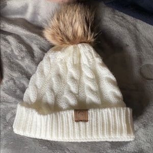 Faux fur knit beanie